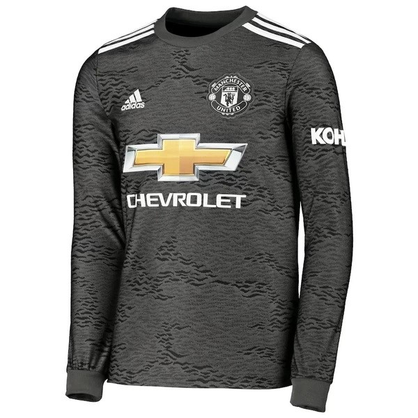 Camiseta Manchester United Replica Segunda Ropa ML 2020/21 Negro